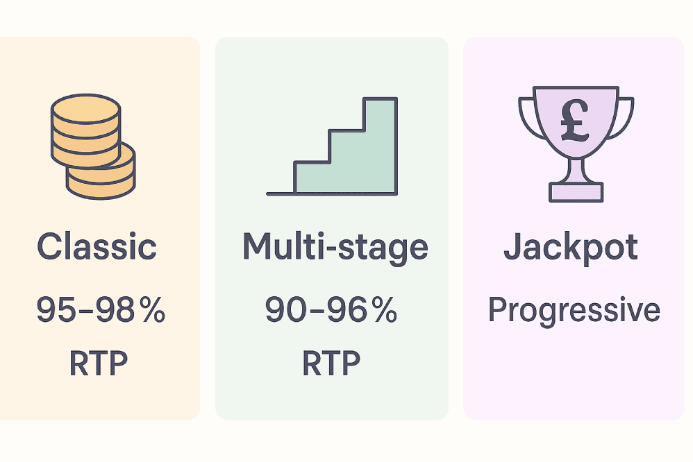 Scratch card types RTP infographic