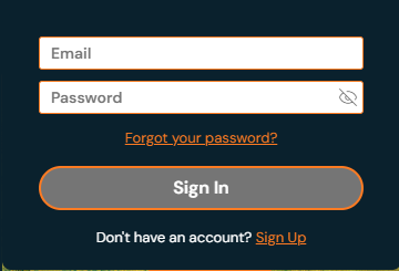 Slots Island login illustration showing sign-in form, password reset, and account activation prompt