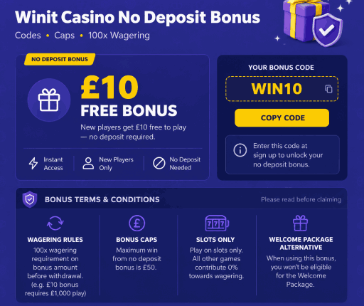 Winit Casino No Deposit Bonus Guide