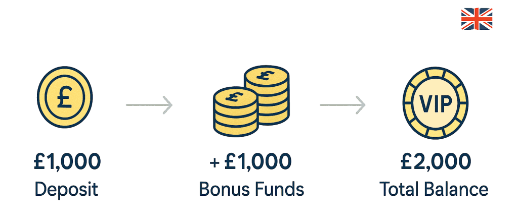 Infographic: high roller bonus doubles £1k bankroll